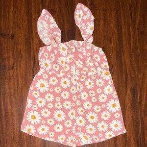 4 For $12 Baby Girl SHEIN Pink Daisy Print Romper